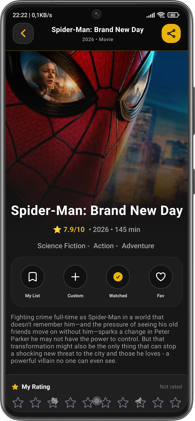 MoviePort detay ekranı